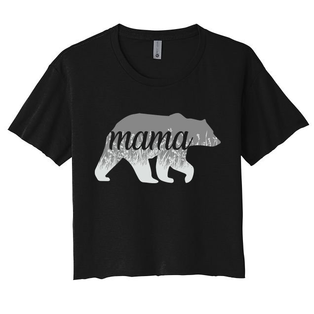 Mama Bear Floral Logo Crop Top