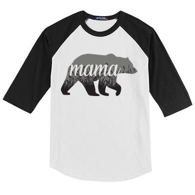 Mama Bear Floral Logo Kids Colorblock Raglan Jersey