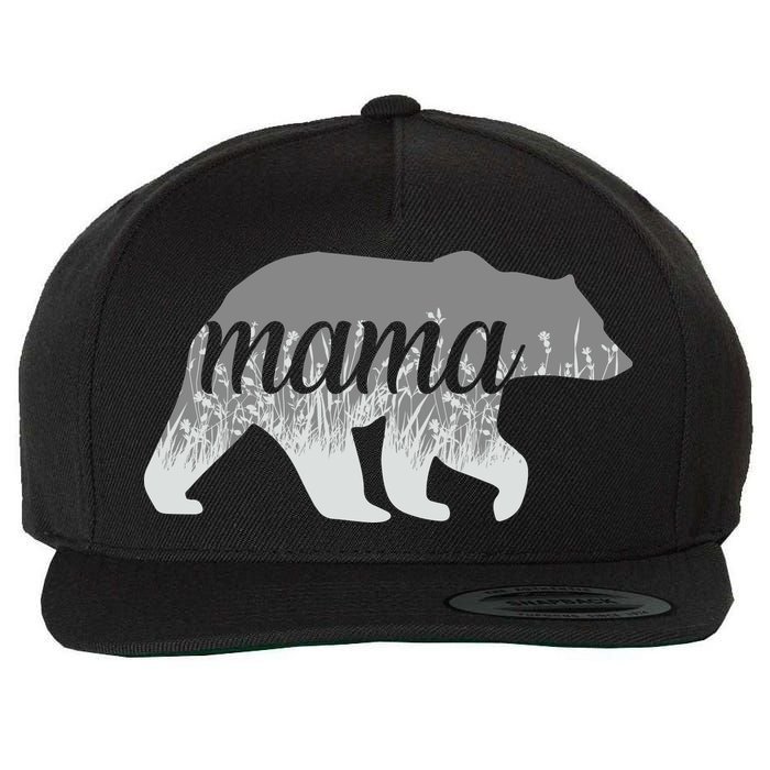 Mama Bear Floral Logo Wool Snapback Cap