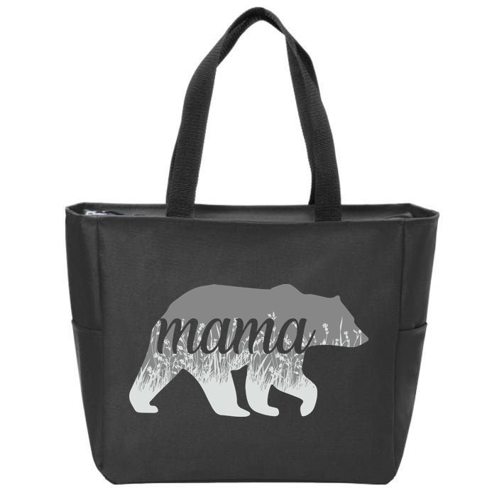 Mama Bear Floral Logo Zip Tote Bag