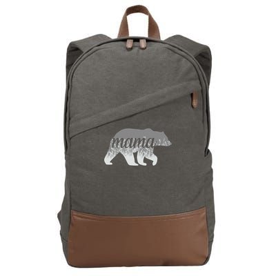 Mama Bear Floral Logo Cotton Canvas Backpack