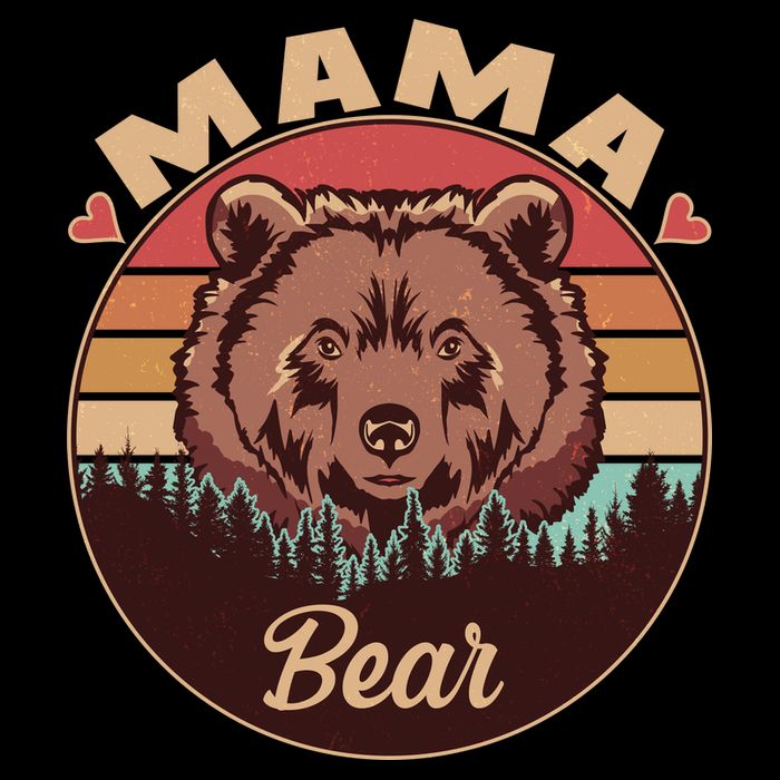 Mama Bear Vintage Bear Emblem Backpack