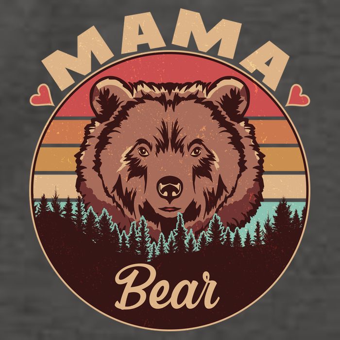 Mama Bear Vintage Bear Emblem Vector Backpack