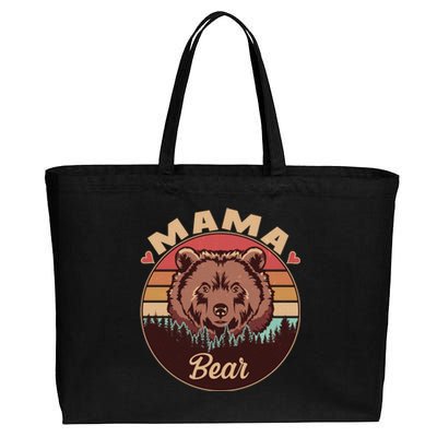 Mama Bear Vintage Bear Emblem Cotton Canvas Jumbo Tote