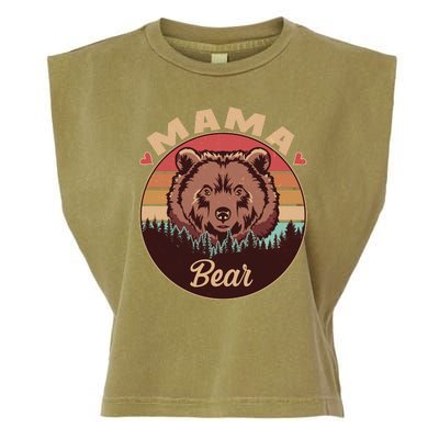 Mama Bear Vintage Bear Emblem Garment-Dyed Women's Muscle Tee