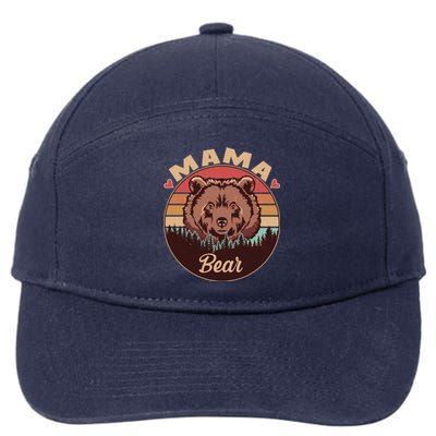 Mama Bear Vintage Bear Emblem 7-Panel Snapback Hat