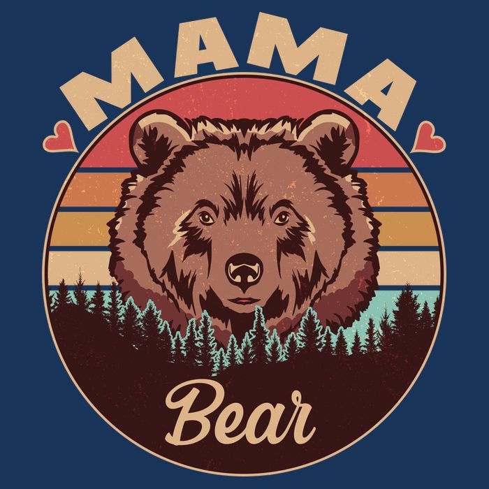 Mama Bear Vintage Bear Emblem 7-Panel Snapback Hat