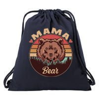 Mama Bear Vintage Bear Emblem Drawstring Bag