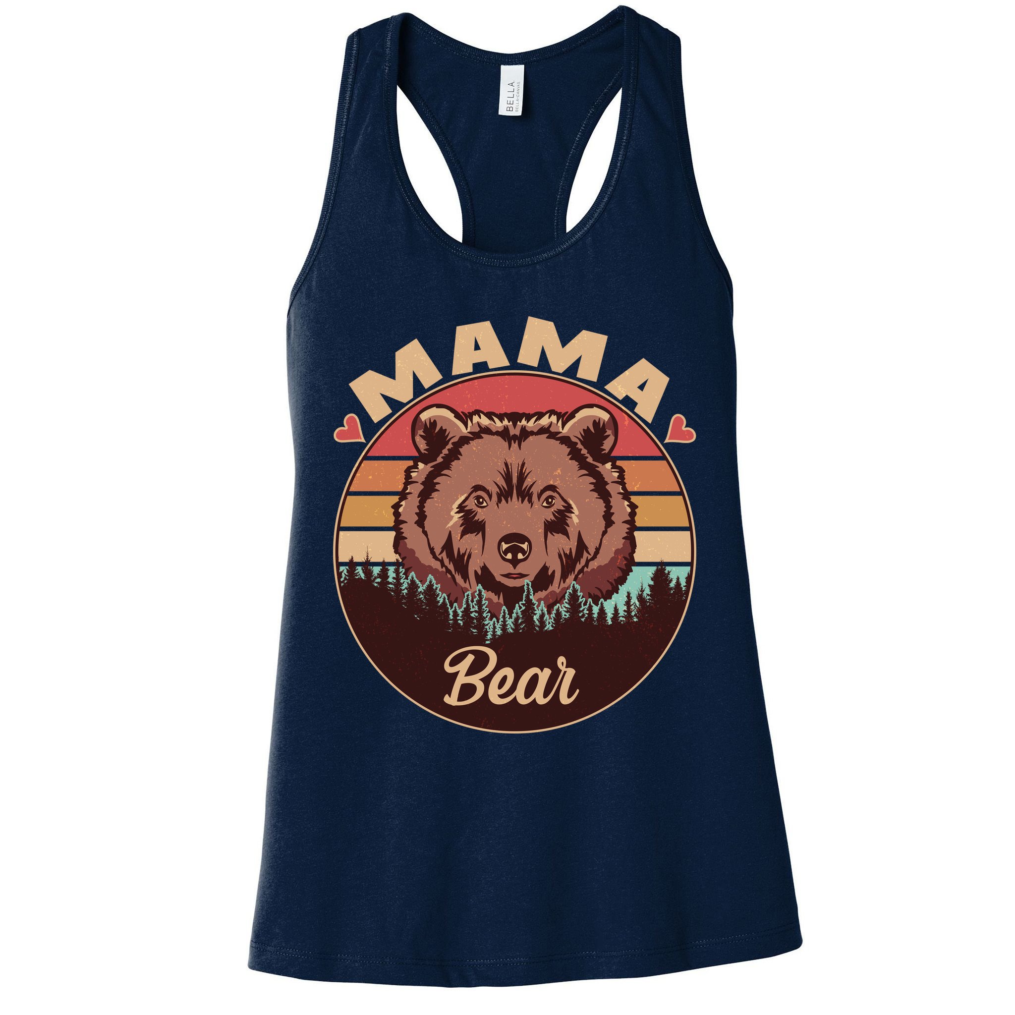 Mama Bear Vintage Bear Emblem Womens Tank Top