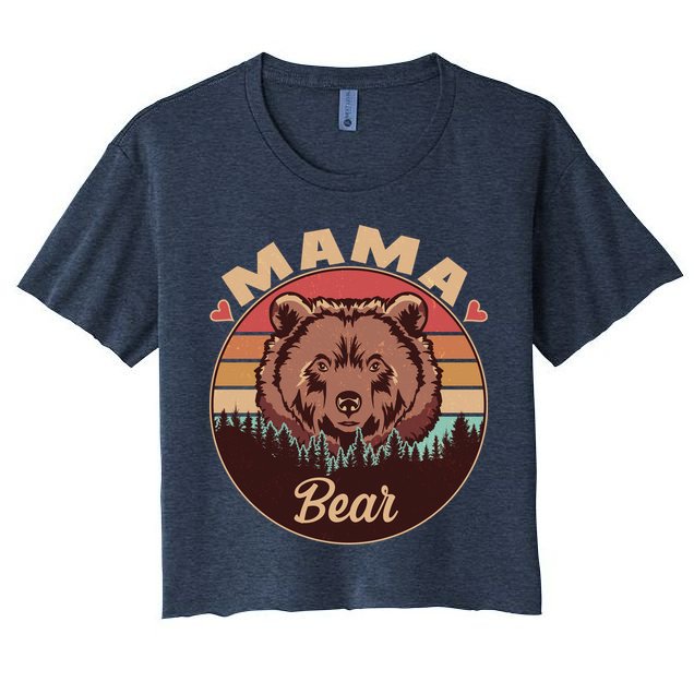Mama Bear Vintage Bear Emblem Crop Top