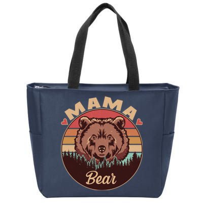 Mama Bear Vintage Bear Emblem Zip Tote Bag