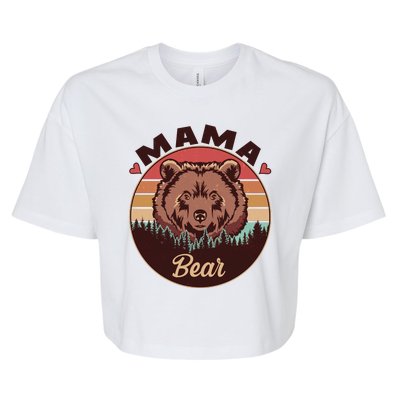 Mama Bear Vintage Bear Emblem Bella+Canvas Jersey Crop Tee