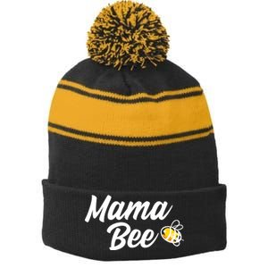 Mama Bee Stripe Pom Pom Beanie