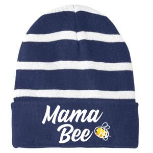 Mama Bee Striped Beanie with Solid Band