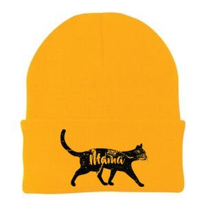 Mama Cat Mom Knit Cap Winter Beanie