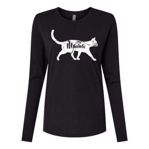 Mama Cat Mom Womens Cotton Relaxed Long Sleeve T-Shirt