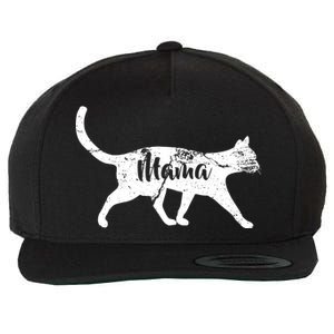 Mama Cat Mom Wool Snapback Cap