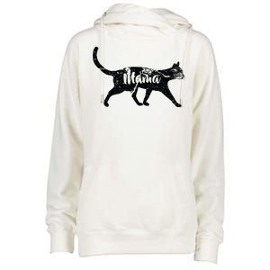 Mama Cat Mom Womens Funnel Neck Pullover Hood