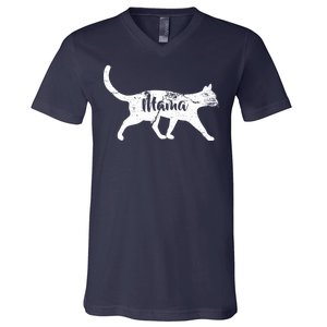 Mama Cat Mom V-Neck T-Shirt