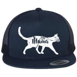 Mama Cat Mom Flat Bill Trucker Hat