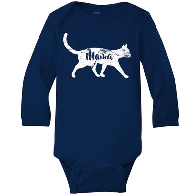 Mama Cat Mom Baby Long Sleeve Bodysuit