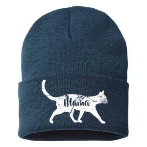 Mama Cat Mom Sustainable Knit Beanie