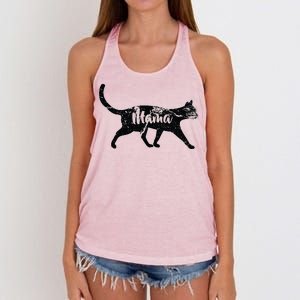 Mama Cat Mom Women's Knotted Racerback Tank