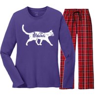 Mama Cat Mom Women's Long Sleeve Flannel Pajama Set 