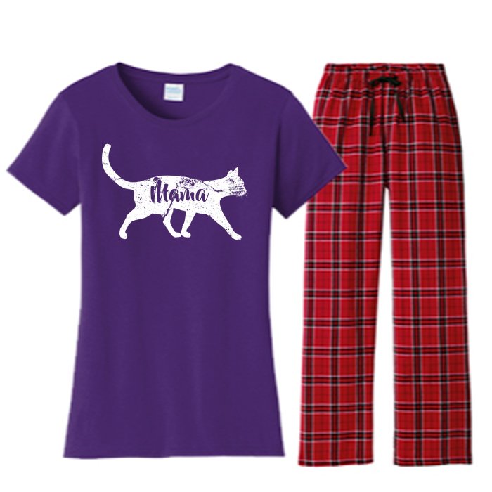 Mama Cat Mom Women's Flannel Pajama Set