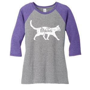 Mama Cat Mom Women's Tri-Blend 3/4-Sleeve Raglan Shirt