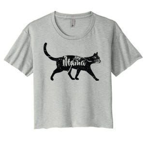 Mama Cat Mom Women's Crop Top Tee