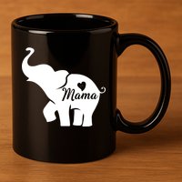 Mama Elephant  11oz C Handle Ceramic Mug