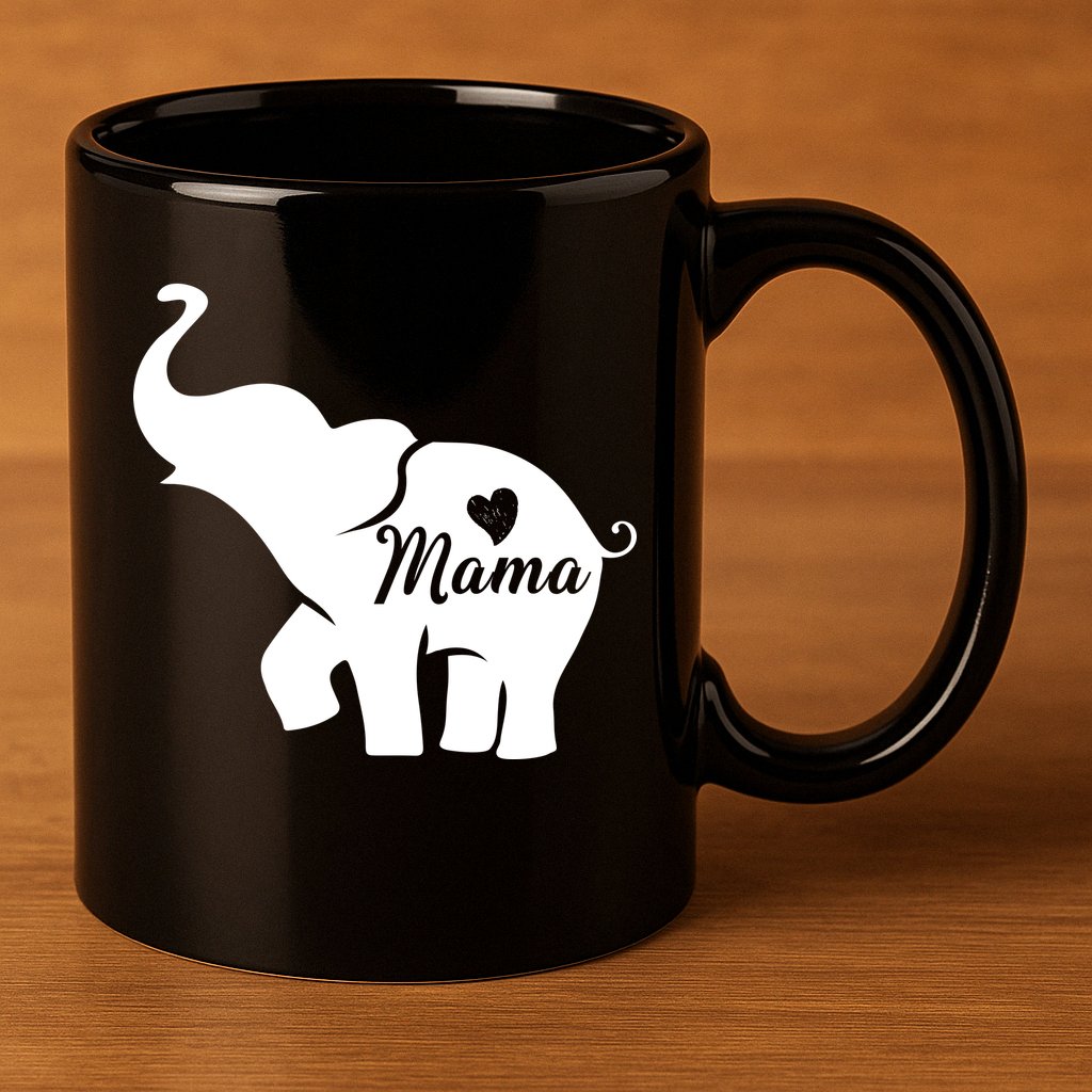 Mama Elephant  11oz C Handle Ceramic Mug