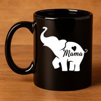 Mama Elephant  11oz C Handle Ceramic Mug