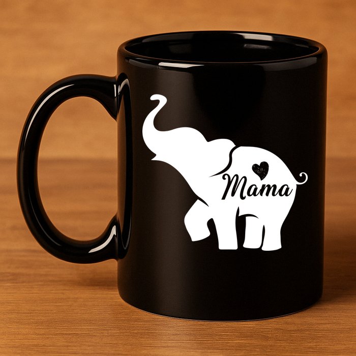 Mama Elephant  11oz C Handle Ceramic Mug