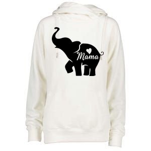 Mama Elephant  Womens Funnel Neck Pullover Hood