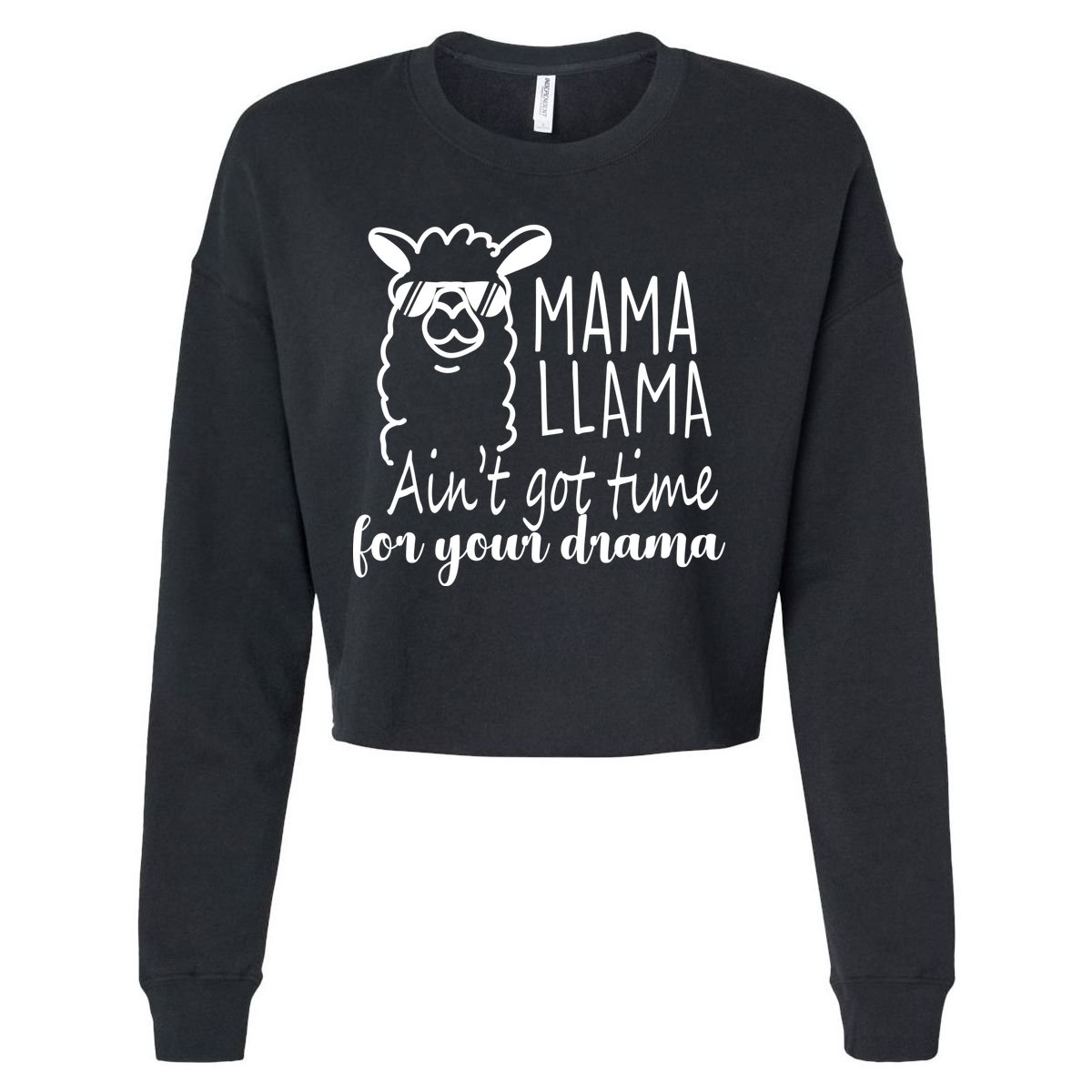 Mama Llama Drama Cropped Pullover Crew