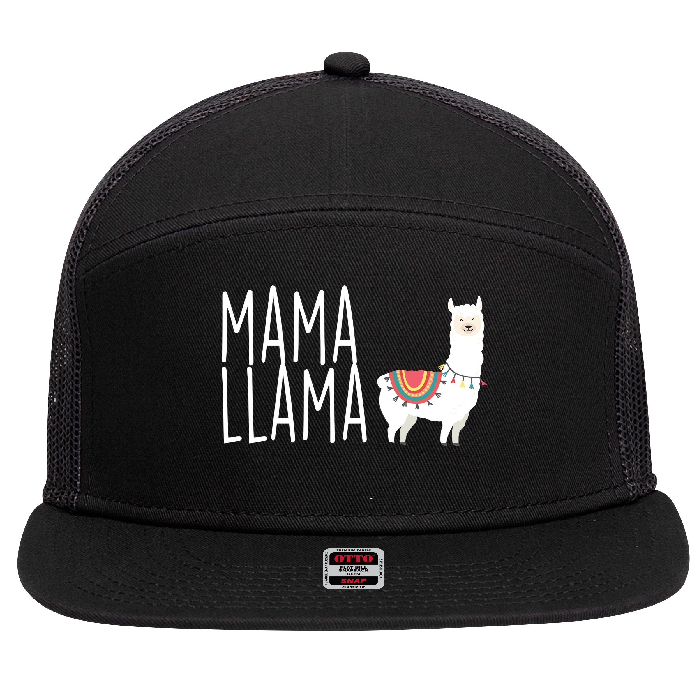 Mama Llama Logo 7 Panel Mesh Trucker Snapback Hat