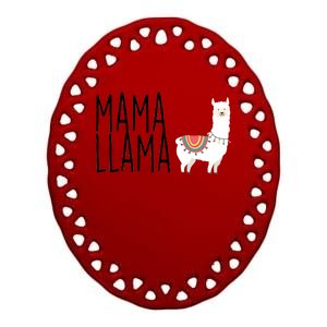 Mama Llama Logo Ceramic Oval Ornament