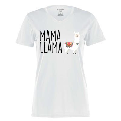 Mama Llama Logo Women's Momentum V-Neck T-Shirt