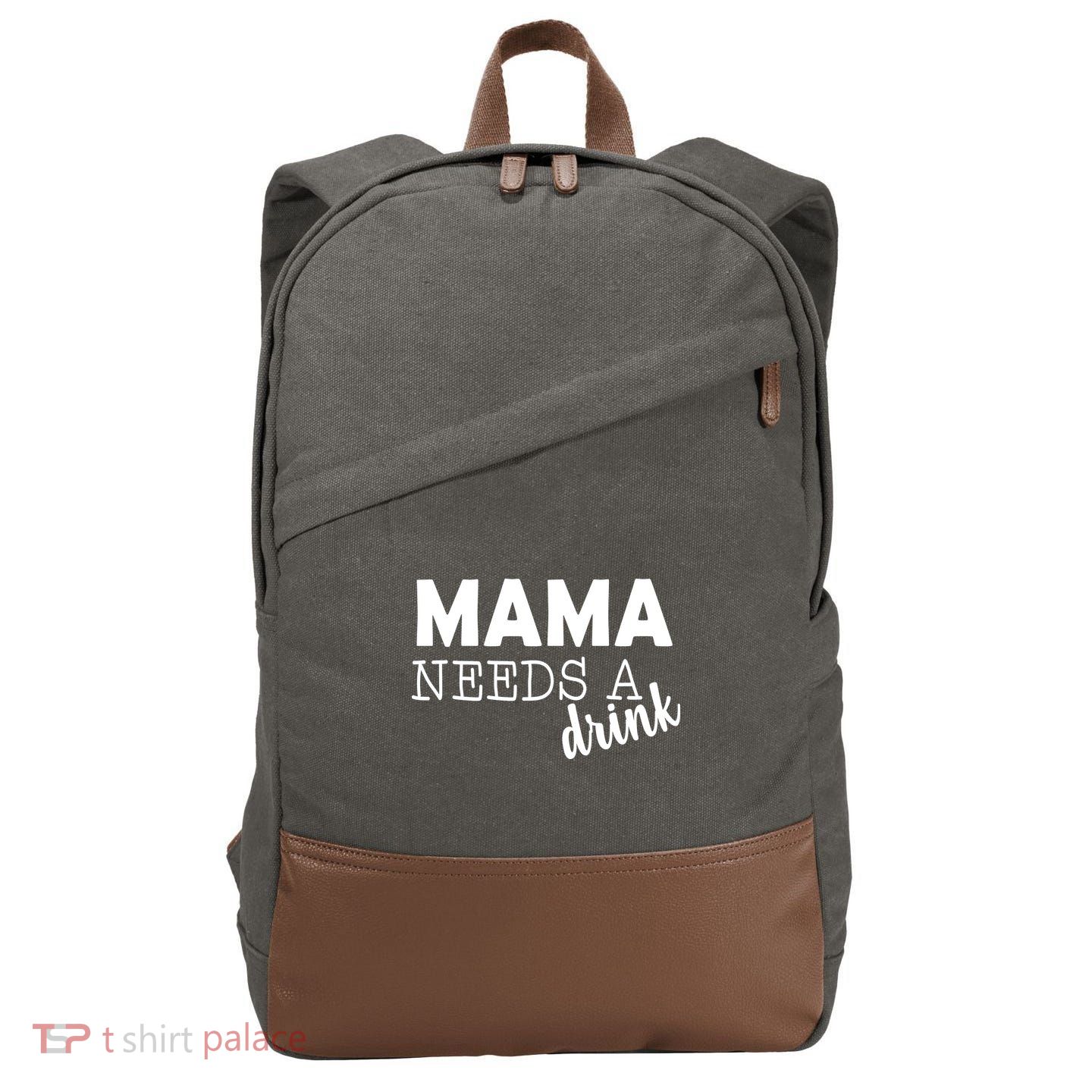 Mama Needs A Drink Cotton Canvas Backpack
