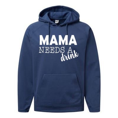 Mama Needs A Drink Performance Fleece Hoodie