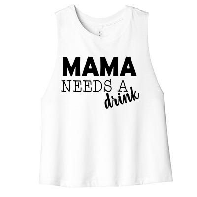 Mama Needs A Drink Women's Racerback Cropped Tank