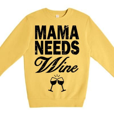 Mama Needs Wine Premium Crewneck Sweatshirt