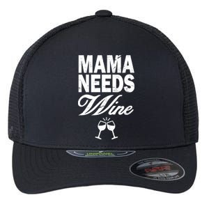 Mama Needs Wine Flexfit Unipanel Trucker Cap