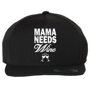 Mama Needs Wine Wool Snapback Cap