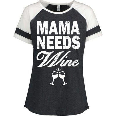 Mama Needs Wine Enza Ladies Jersey Colorblock Tee