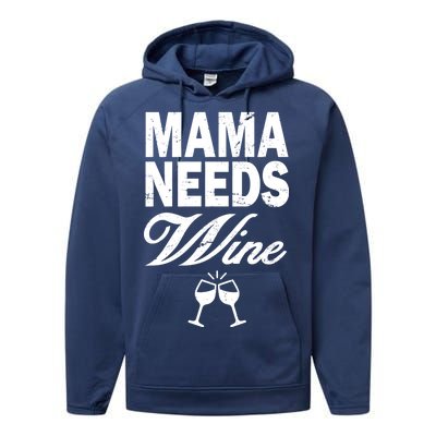 Mama Needs Wine Performance Fleece Hoodie