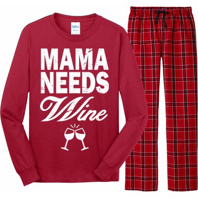 Mama Needs Wine Long Sleeve Pajama Set