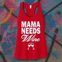 Mama Needs Wine Womens Tank Top